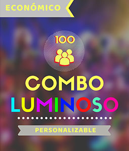 COMBO COTILLON LUMINOSO ECONOMICO 100 PERSONAS 270 PRODUCTOS